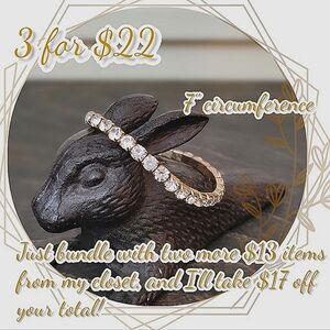 Faux diamond rhinestone stretch tennis bracelet